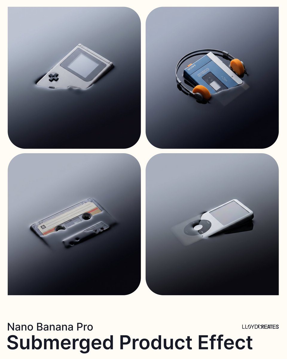 Submerged Product Effect Prompt — Nano Banana Pro AI Generated Image