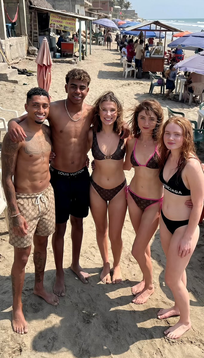 Celebrity Group Photo on Tropical Beach Prompt — Nano Banana Pro AI Generated Image