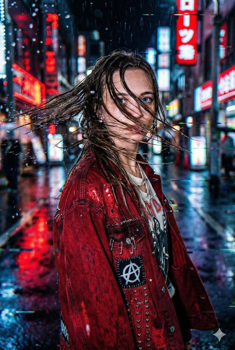 Neo-Tokyo Street Style Portrait Prompt with Glitch Effects — Nano Banana Pro AI Generated Image