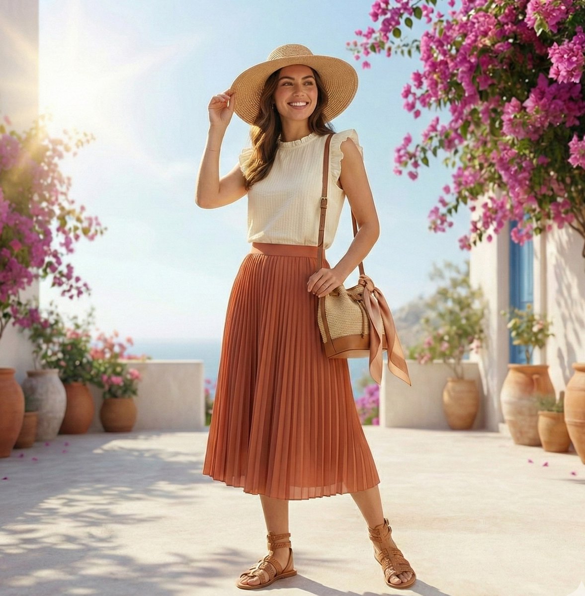 High-Fashion Summer Outfit Infographic with Exploded Composition — Nano Banana Pro AI Generated Image