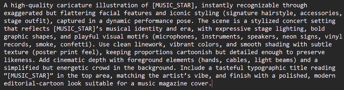 Music Star Poster Generation Template (Duplicate) — Nano Banana Pro AI Generated Image