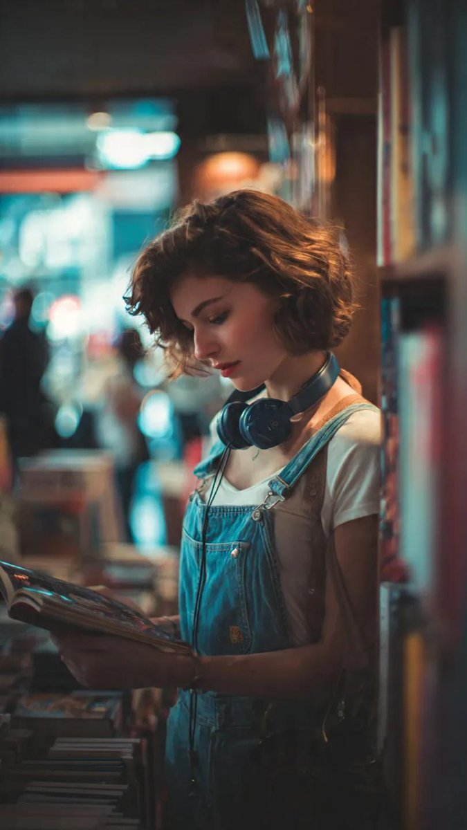 Cinematic Bookstore Lifestyle Film Still Prompt — Nano Banana Pro AI Generated Image