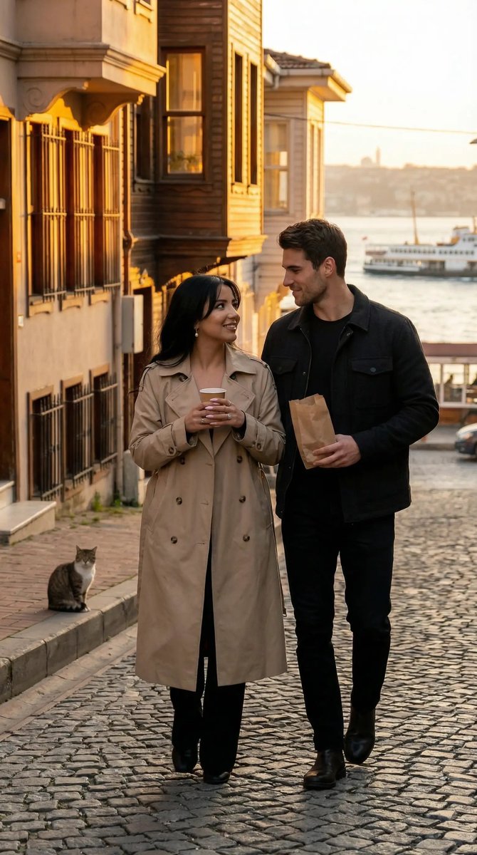 Cinematic Modern City Scene in Istanbul at Golden Hour — Nano Banana Pro AI Generated Image