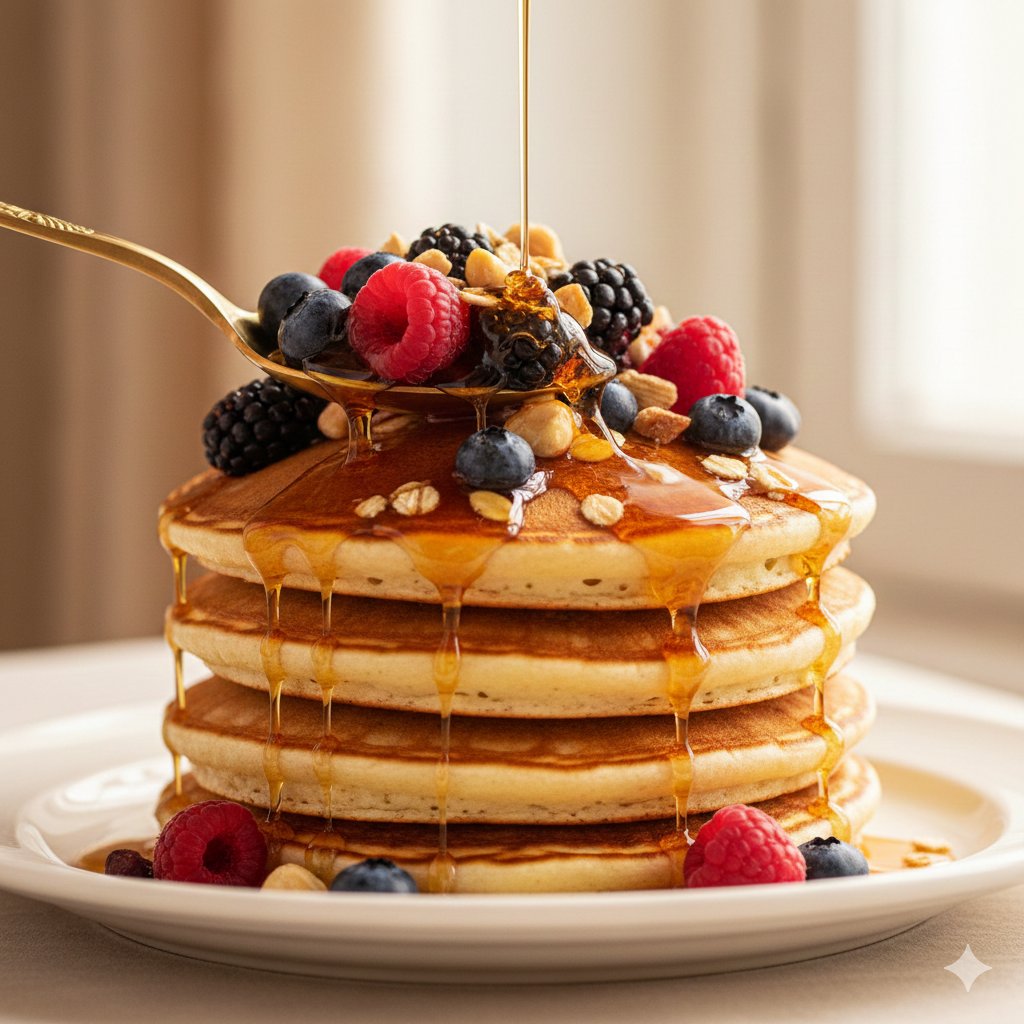 Ultra-luxury Food Commercial Video Prompt (Pancakes) — Nano Banana Pro AI Generated Image