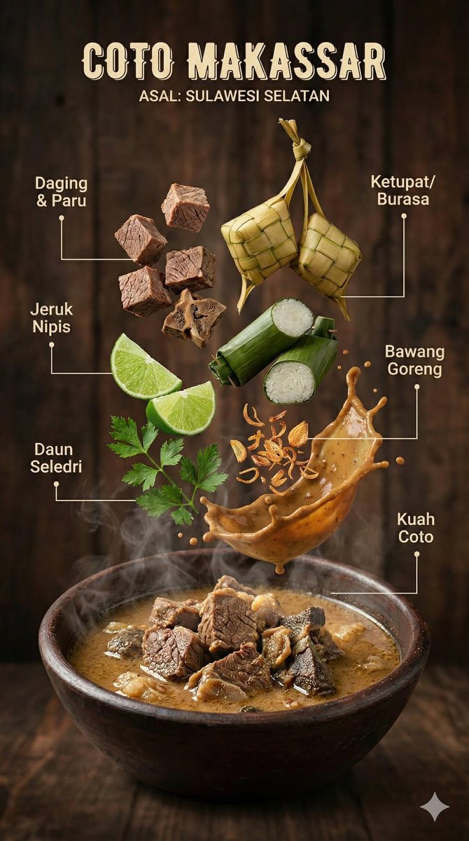 Hyper-realistic Indonesian Food Infographic Prompt — Nano Banana Pro AI Generated Image
