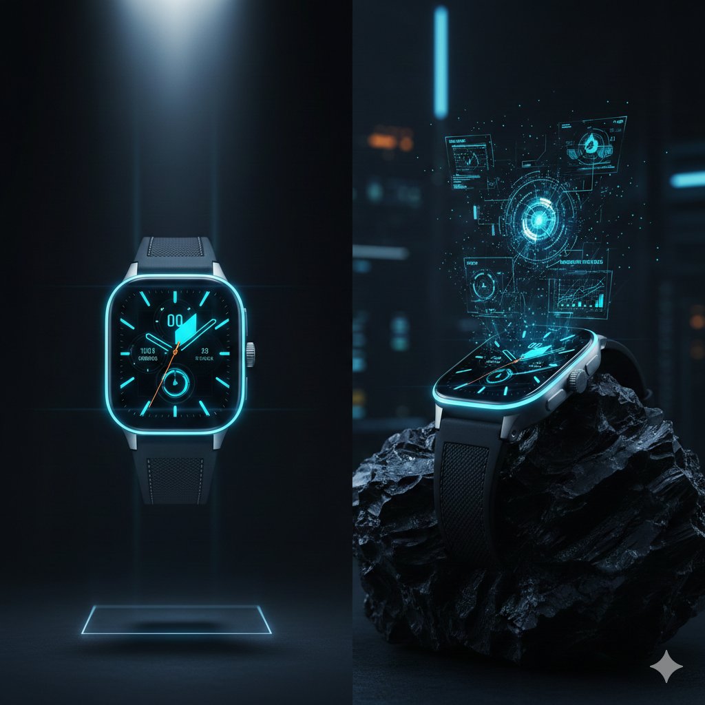 Cyber-Luxury Smartwatch Product Grid Prompt — Nano Banana Pro AI Generated Image
