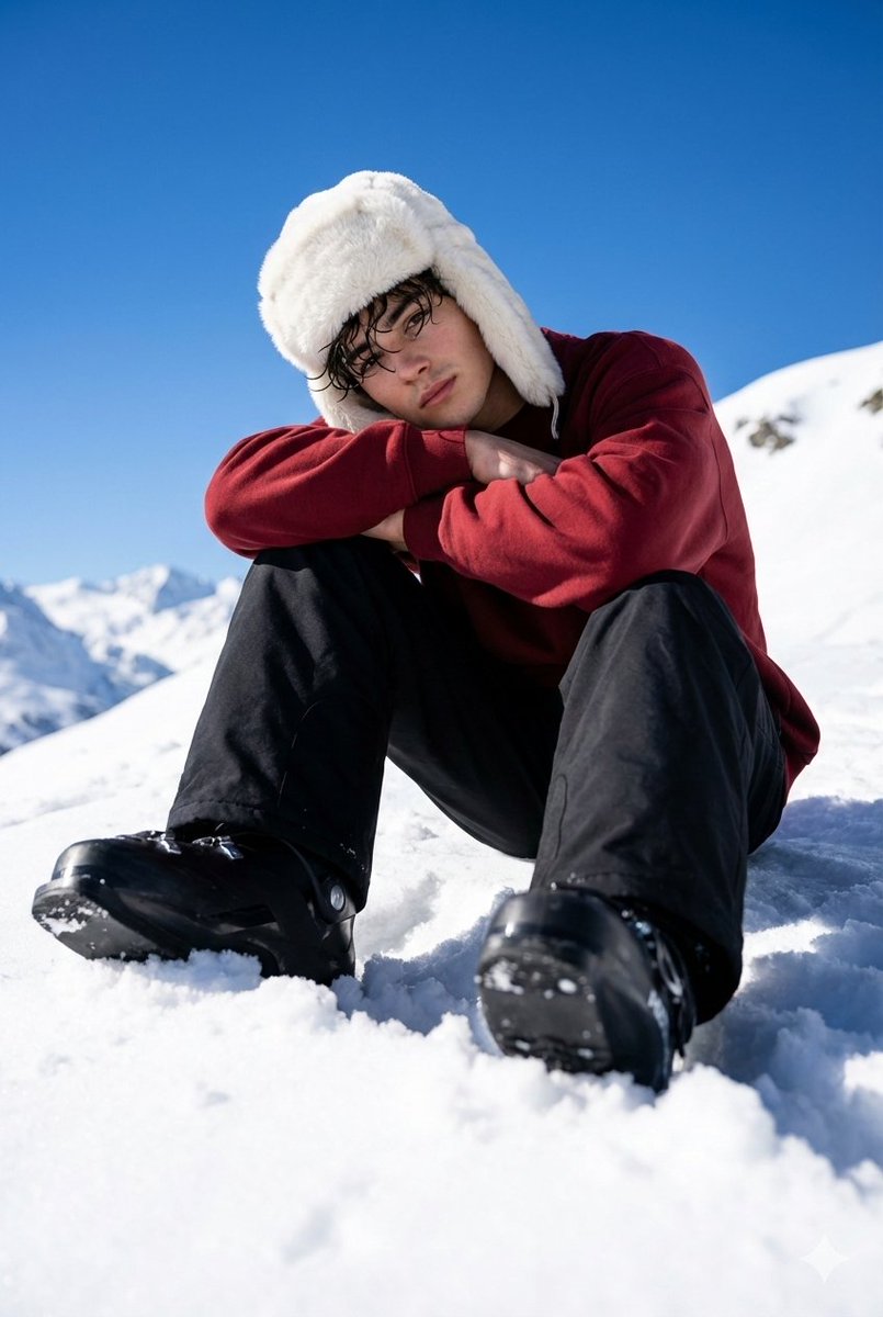 Alpine Snow Portrait with Trapper Hat — Nano Banana Pro AI Generated Image