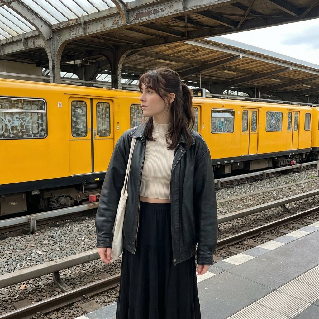 Candid street photography on a train platform — Nano Banana Pro AI Generated Image