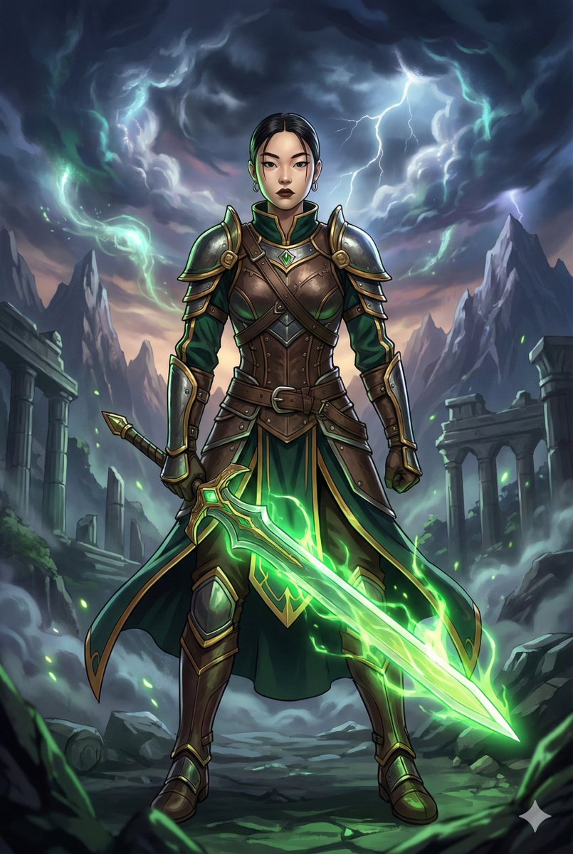 Combining image generation prompts for a fantasy card style — Nano Banana Pro AI Generated Image