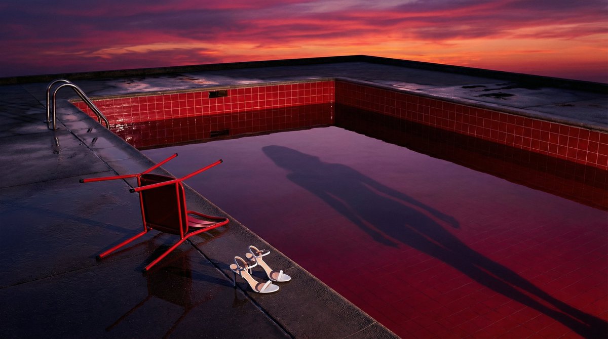 Surreal Guy Bourdin Style Pool Scene — Nano Banana Pro AI Generated Image