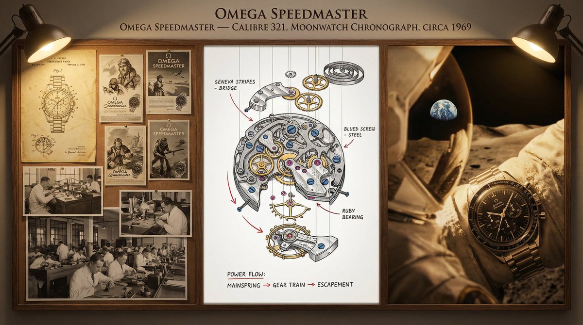 Watchmaker's Documentation Board (Exploded View) — Nano Banana Pro AI Generated Image