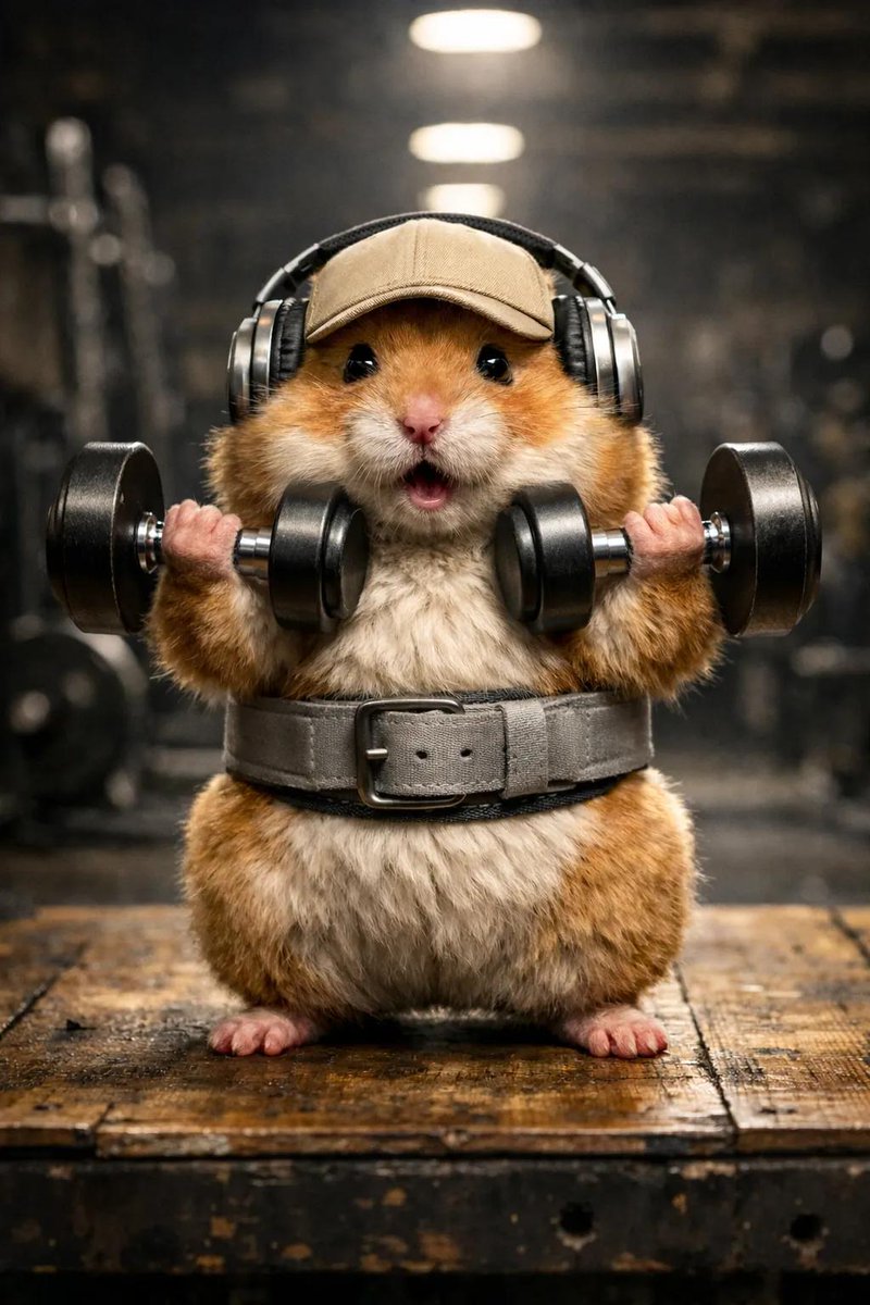 Hyper-Detailed Hamster Weightlifting Cinematic Scene — Nano Banana Pro AI Generated Image