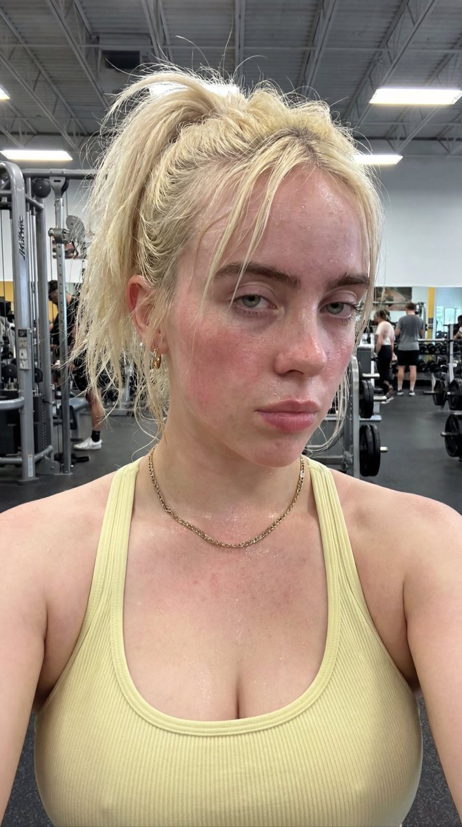Ana de Armas Post-Workout Gym Selfie Portrait — Nano Banana Pro AI Generated Image