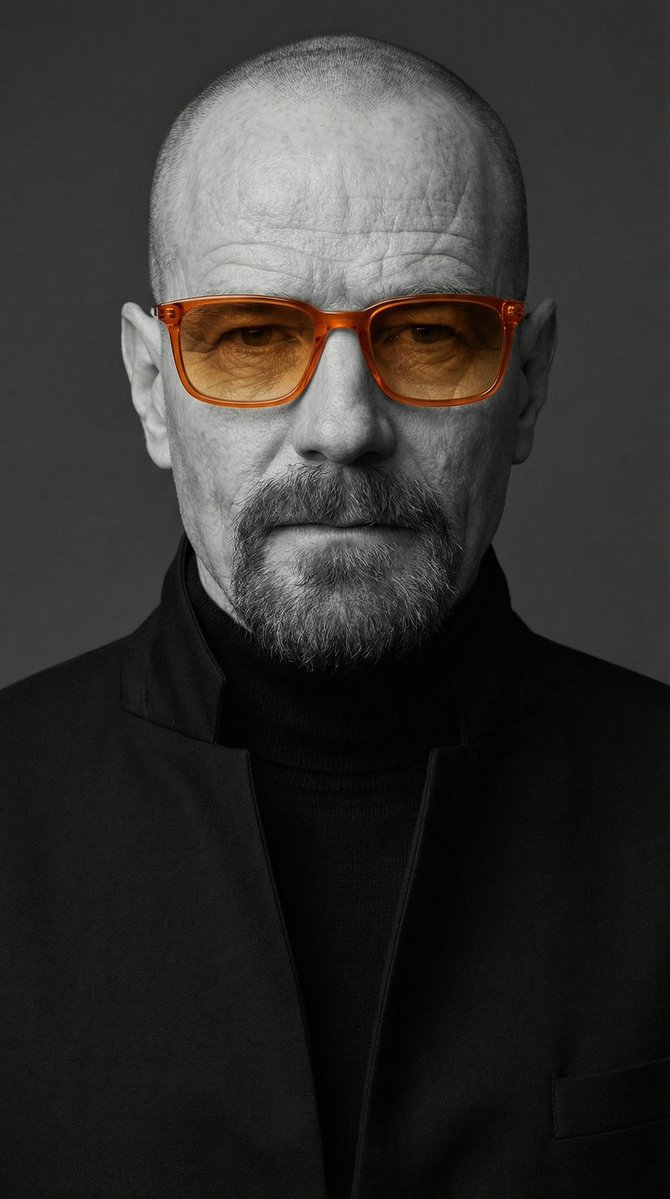 Selective Color Monochrome Studio Portrait — Nano Banana Pro AI Generated Image