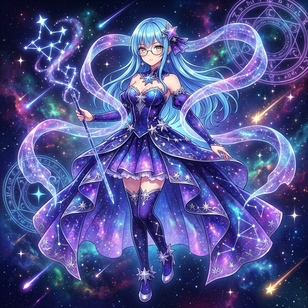 Magical Girl Transformation Prompt (Cosmic Attribute) — Nano Banana Pro AI Generated Image