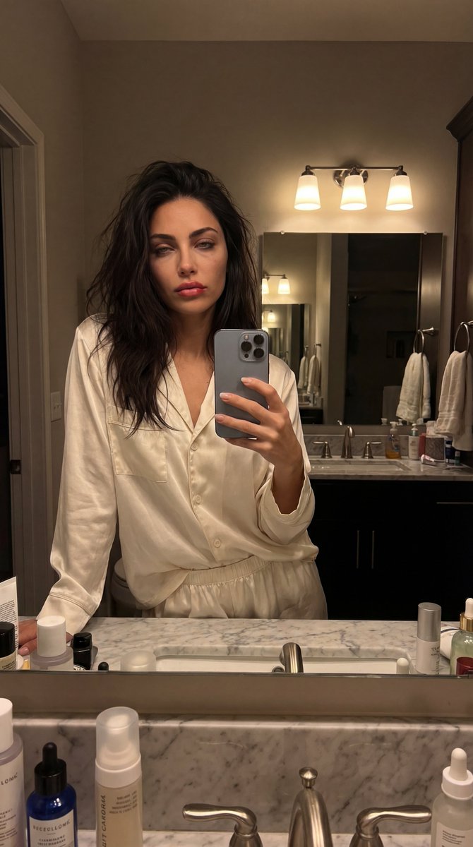 Intimate Bathroom Mirror Selfie — Nano Banana Pro AI Generated Image