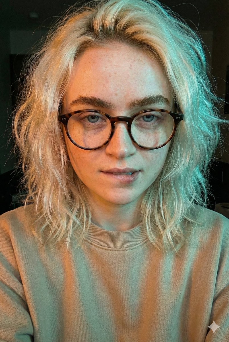 Moody Dual-Tone Selfie Portrait — Nano Banana Pro AI Generated Image