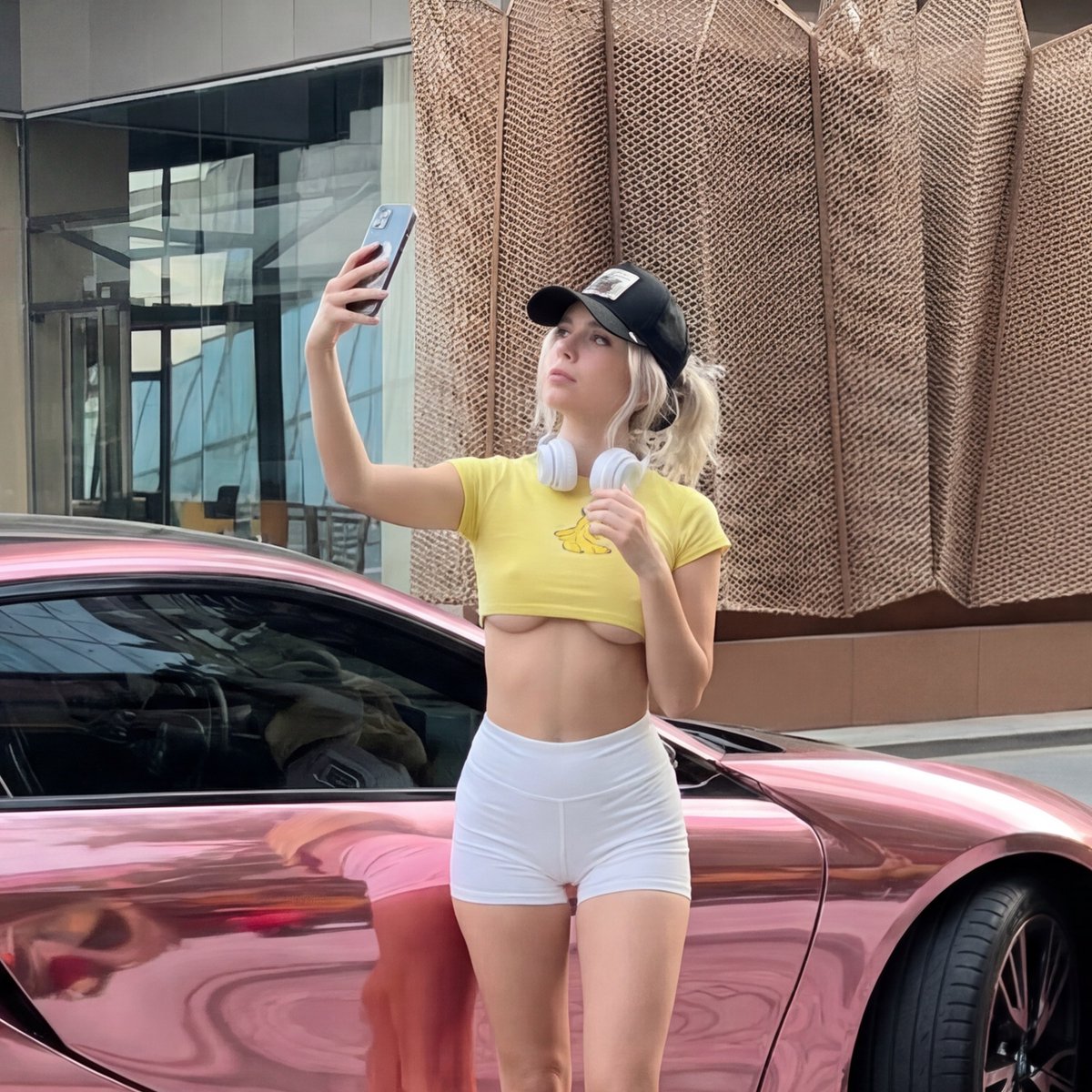 Viral Slideshow Prompt: Pink BMW Selfie — Nano Banana Pro AI Generated Image