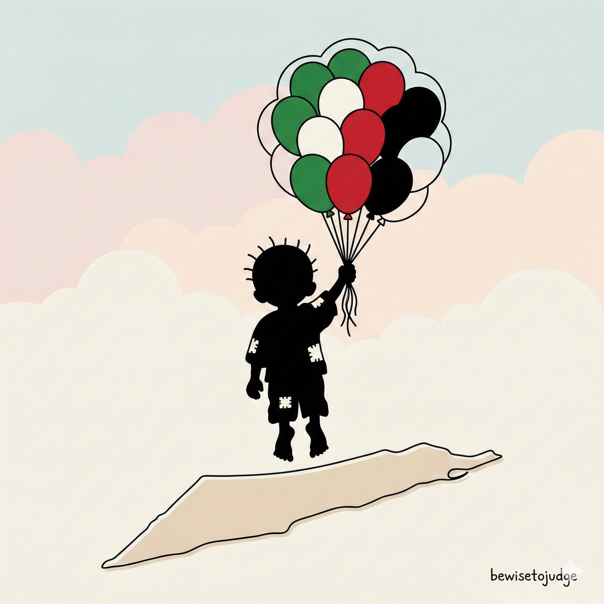 Minimalist Symbolic Illustration in Handala Style — Nano Banana Pro AI Generated Image