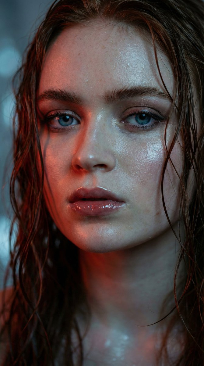 Hyper-realistic Macro Portrait of Anya Taylor-Joy with Wet Hair — Nano Banana Pro AI Generated Image
