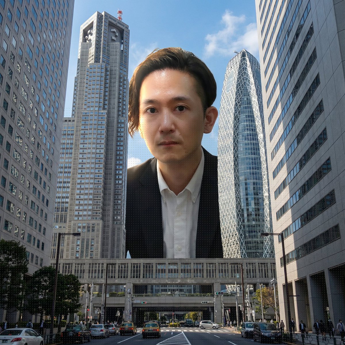 Giant Peering into Shinjuku Prompt — Nano Banana Pro AI Generated Image