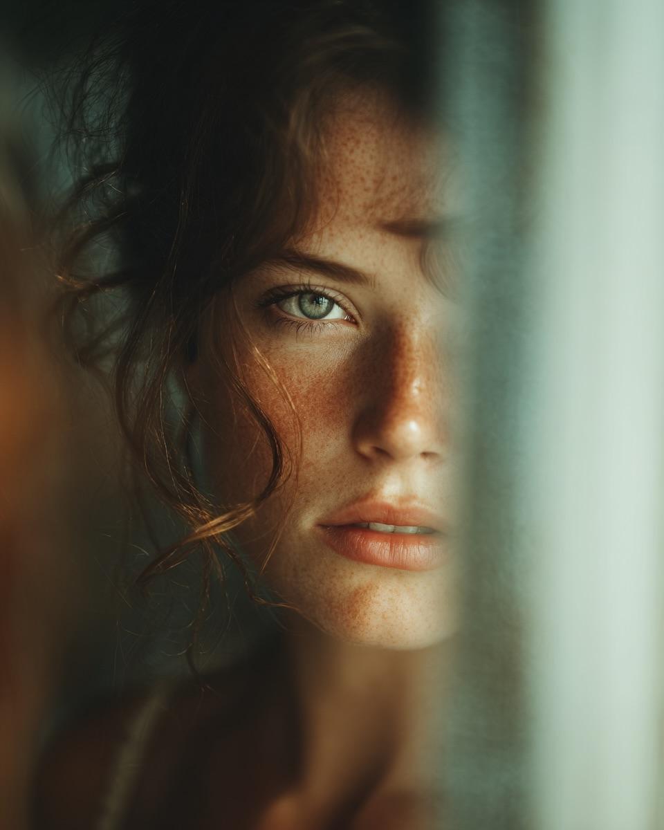 Woman's Reflection Only in Mirror — Nano Banana Pro AI Generated Image