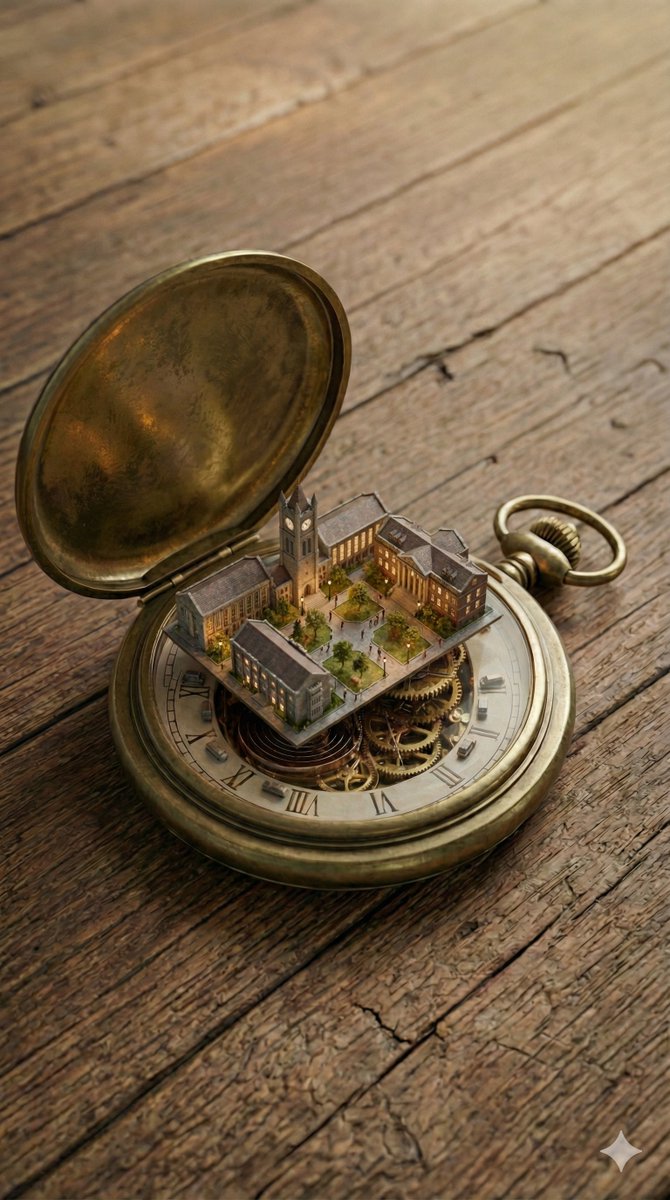 Miniature Metropolis Inside a Vintage Pocket Watch — Nano Banana Pro AI Generated Image