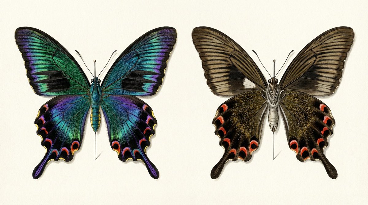 Generating a Butterfly Image with Selective Iridescence — Nano Banana Pro AI Generated Image