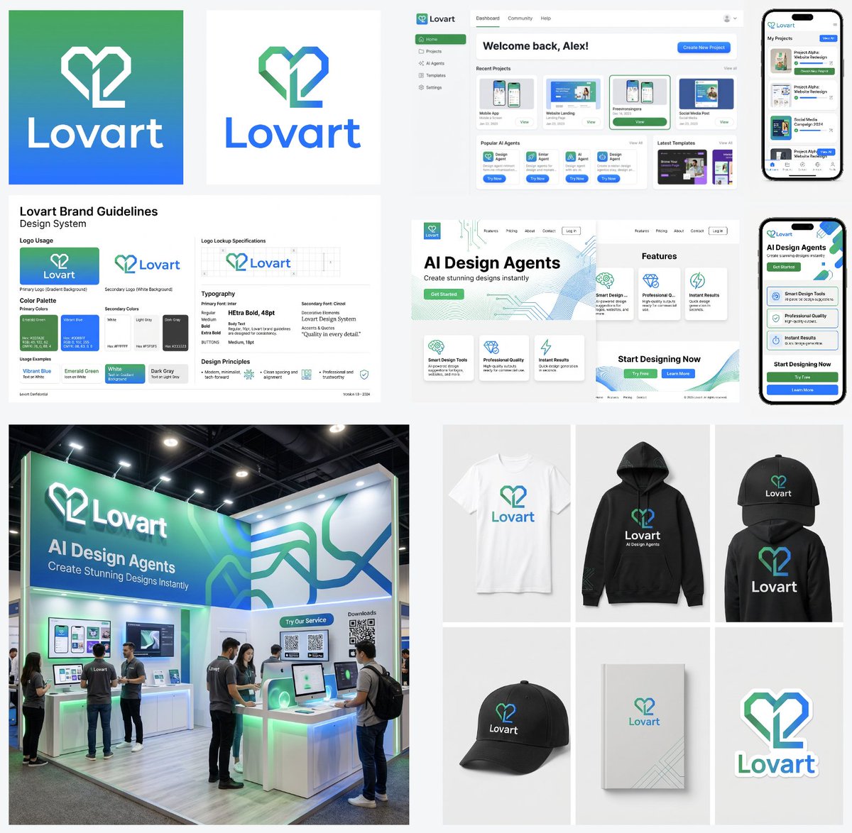 Multi-Step Design Generation for 'Lovart' Brand Identity — Nano Banana Pro AI Generated Image