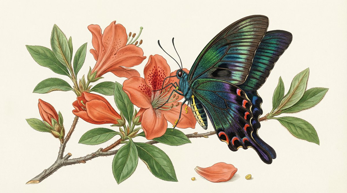 Precise Natural History Illustration Prompt: Chinese Peacock Butterfly — Nano Banana Pro AI Generated Image