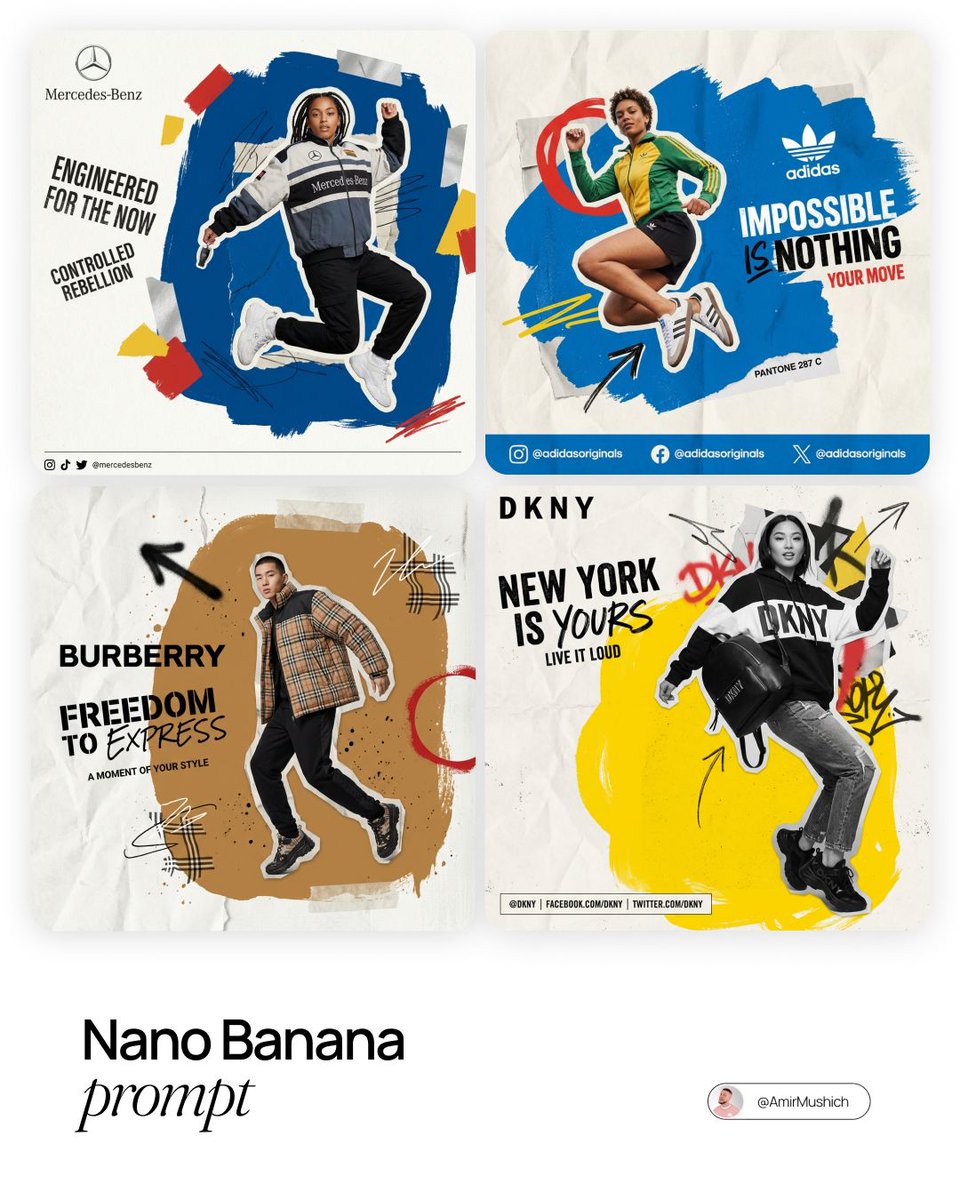 Fashion Photography with Graphic Design Chaos Prompt — Nano Banana Pro AI Generated Image