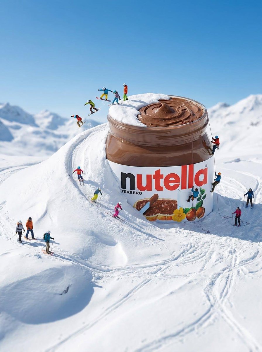 Gigantic Product Buried in Snow with Miniature Explorers — Nano Banana Pro AI Generated Image