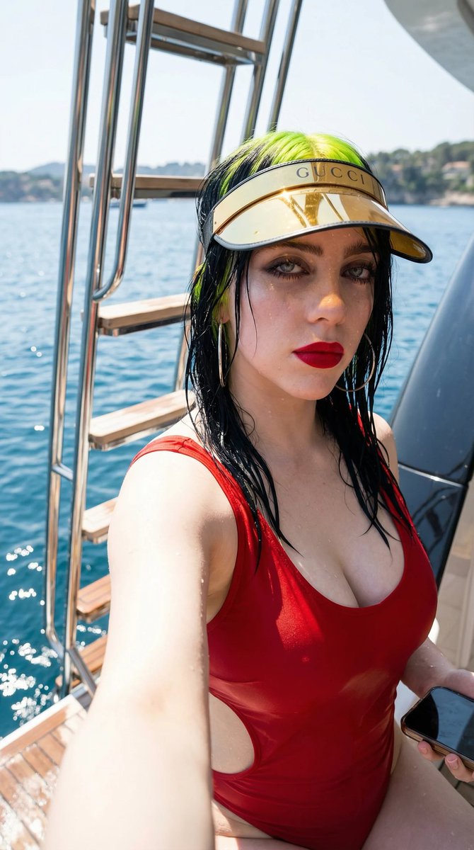 Billie Eilish Luxury Yacht Selfie — Nano Banana Pro AI Generated Image
