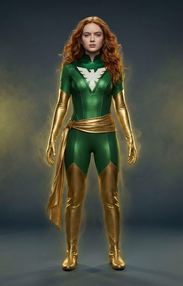 Cinematic Concept Art of Sadie Sink as Jean Grey — Nano Banana Pro AI Generated Image