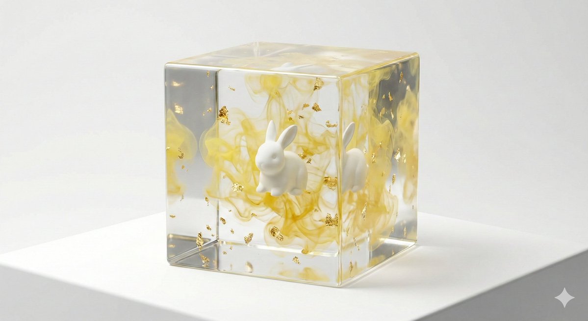 Epoxy Resin Art Cube Generation — Nano Banana Pro AI Generated Image