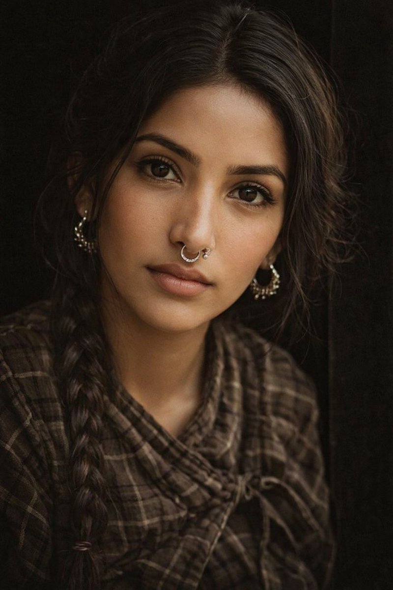 Black and White Portrait with Serene Expression — Nano Banana Pro AI Generated Image