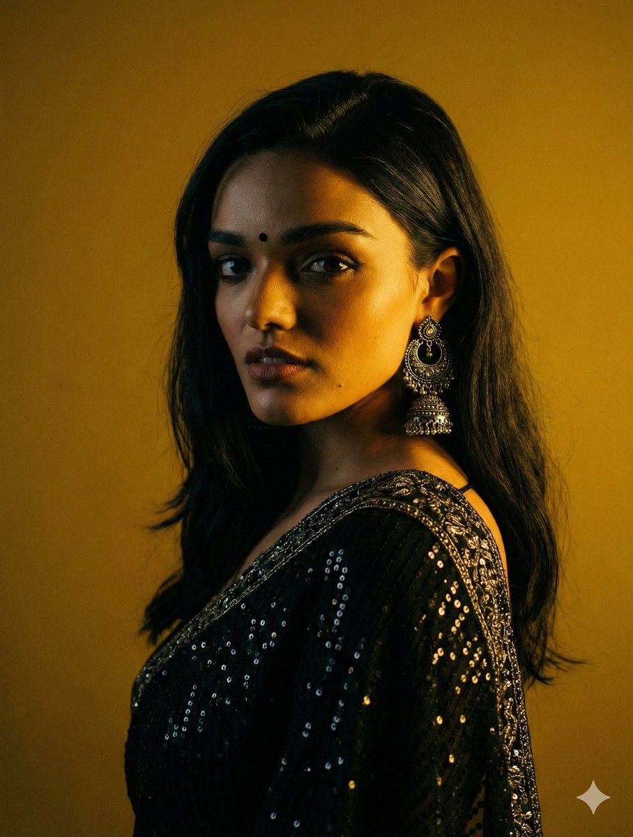 Cinematic Chiaroscuro Portrait in Saree — Nano Banana Pro AI Generated Image