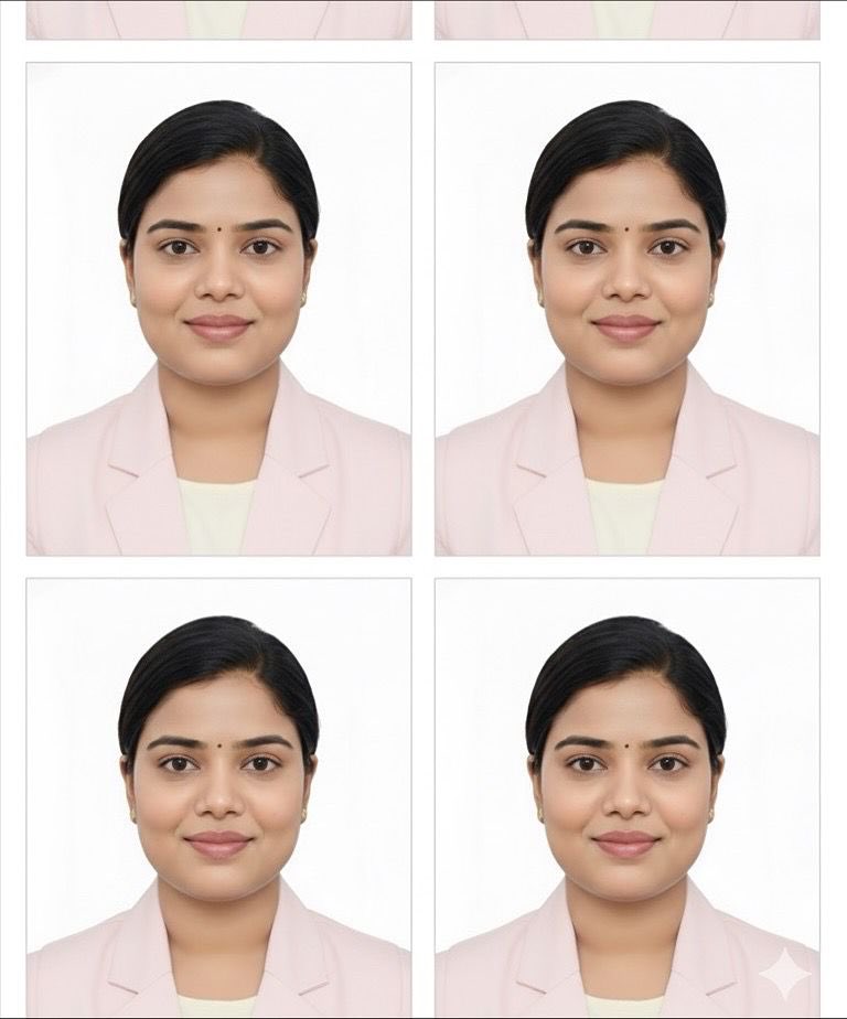 Passport Photo Grid Generation — Nano Banana Pro AI Generated Image