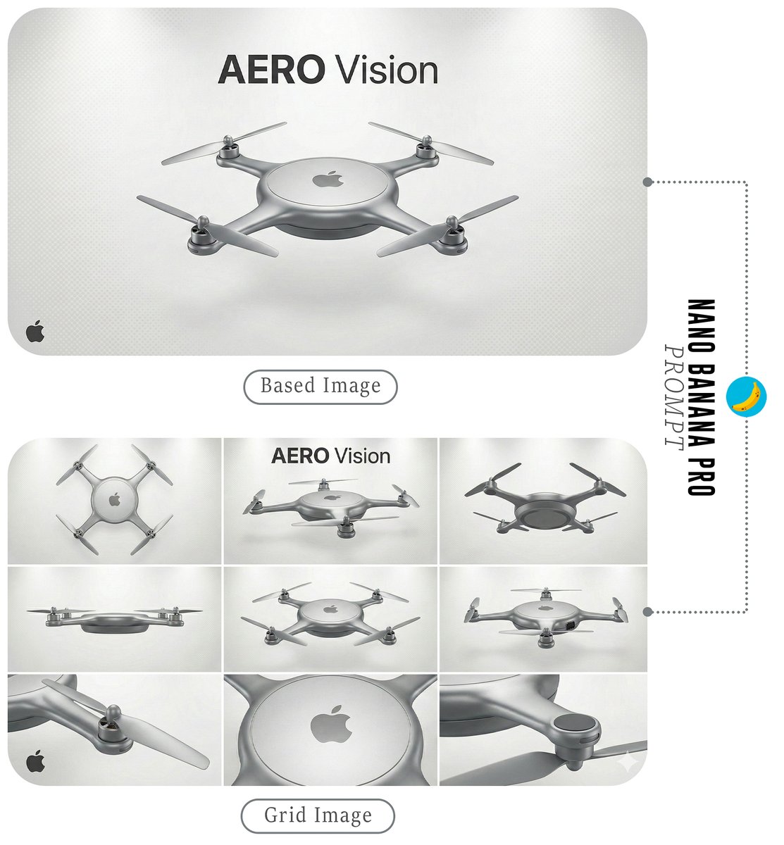 Futuristic Branded Drone Product Poster — Nano Banana Pro AI Generated Image