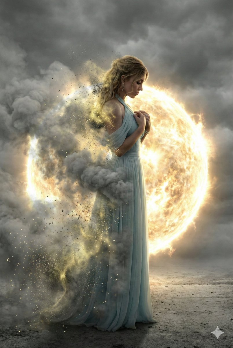 Cinematic Disintegration Effect Portrait — Nano Banana Pro AI Generated Image