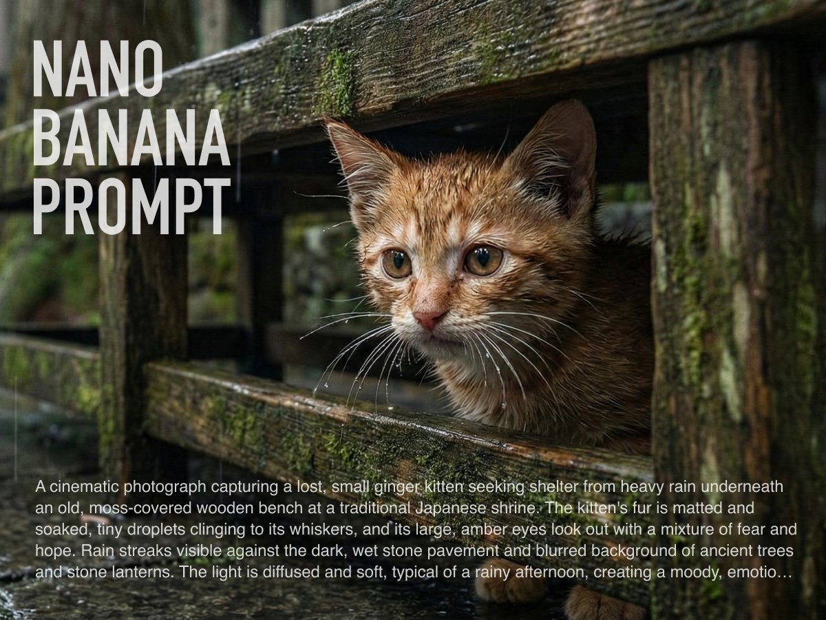 Wet Kitten Prompt Share — Nano Banana Pro AI Generated Image