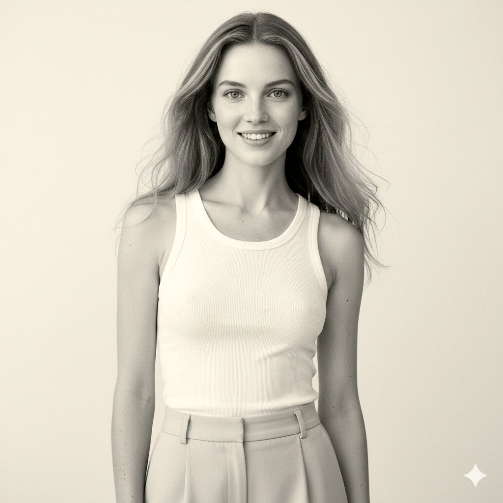 Realistic Black-and-White Studio Portrait Prompt — Nano Banana Pro AI Generated Image