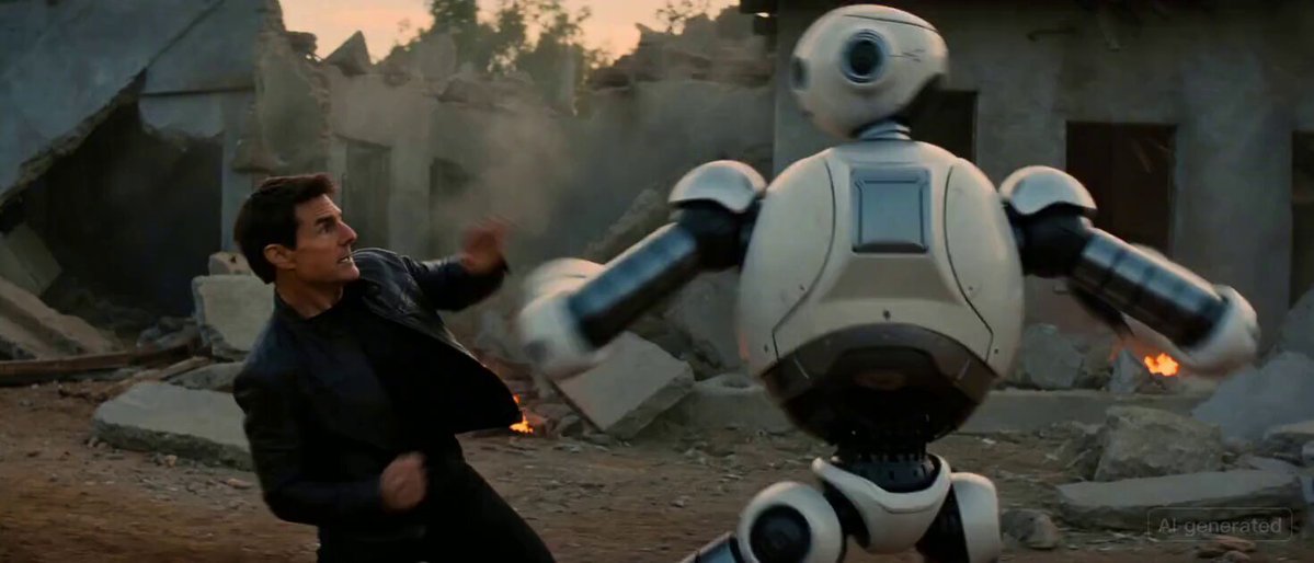 Brad Pitt and Tom Cruise Fighting a Robot