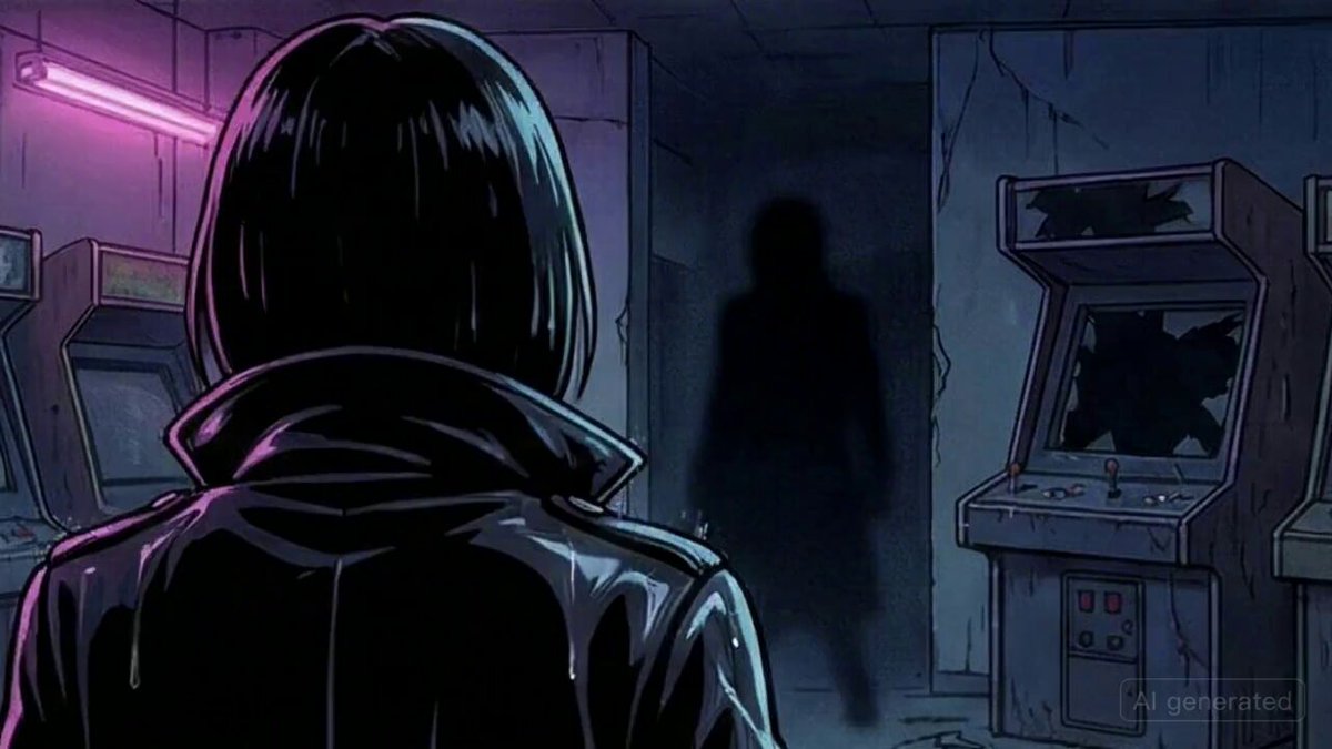 Woman confronts man in shadows