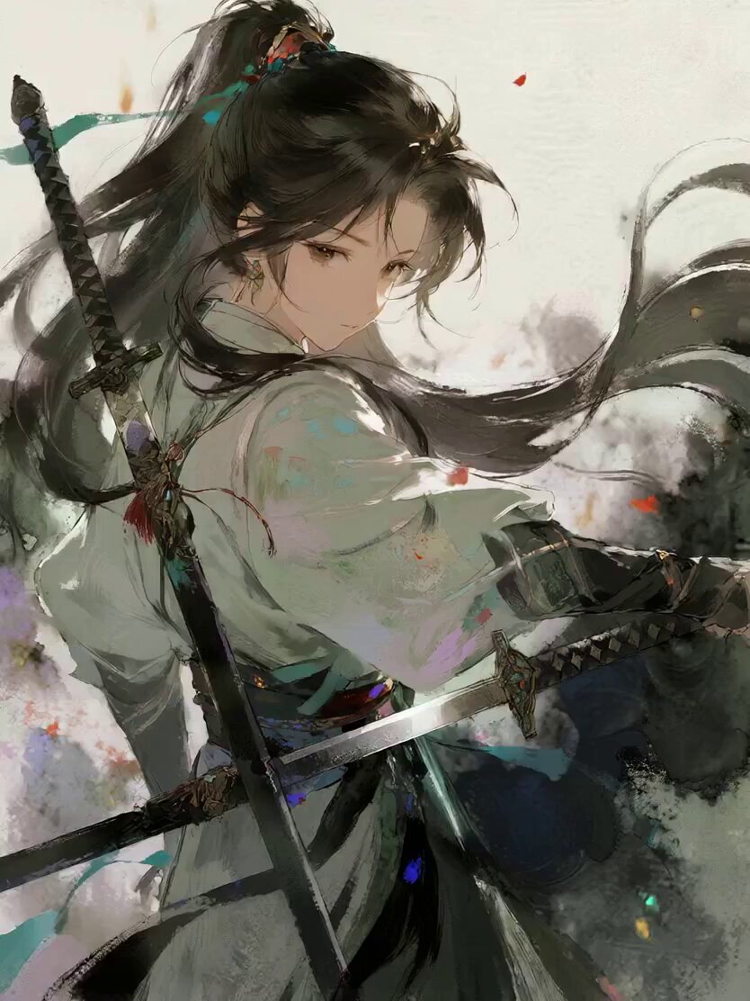 Watercolor Ink Sword Performance