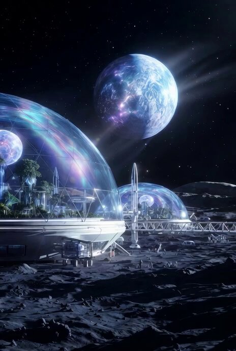 Futuristic Moon Base with Meson Lights (Part 1)