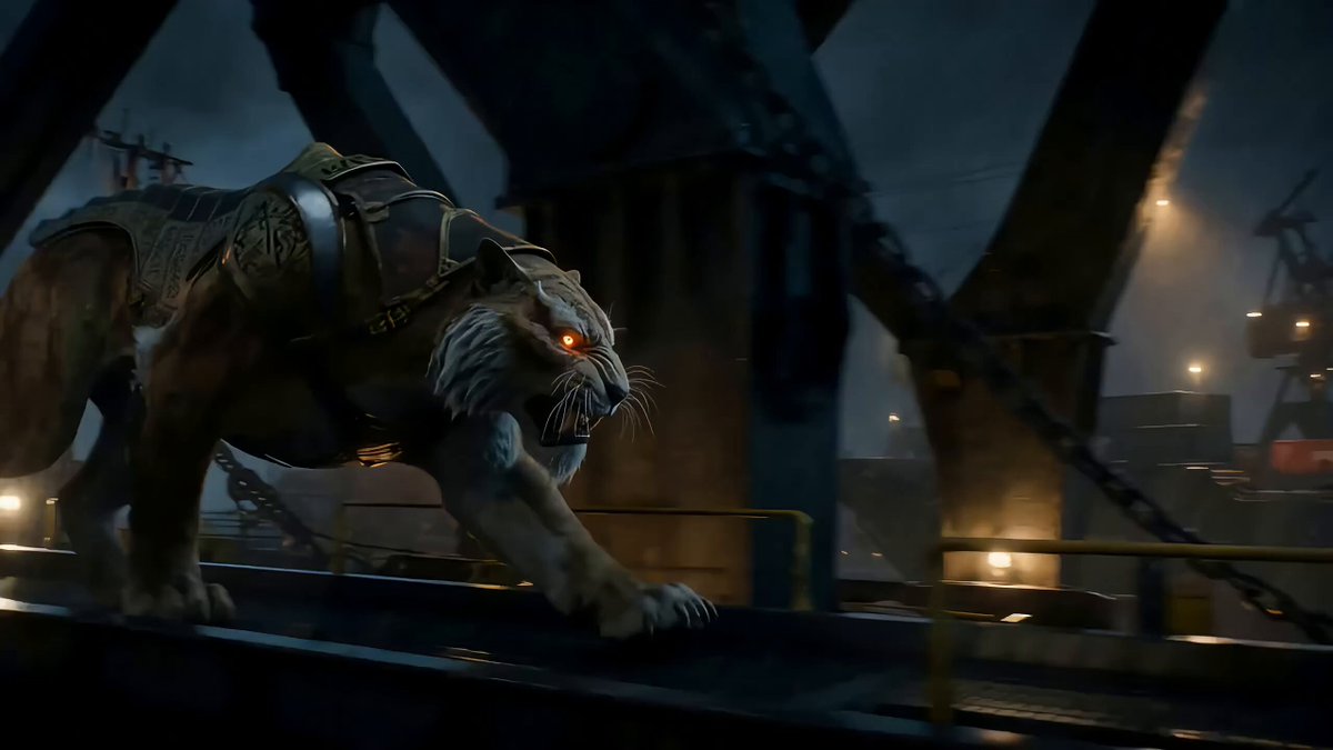 Armored Sabertooth Cat in Shipyard