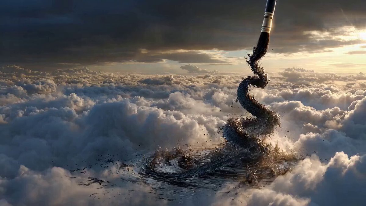 Calligraphy Dragon Transformation Scene