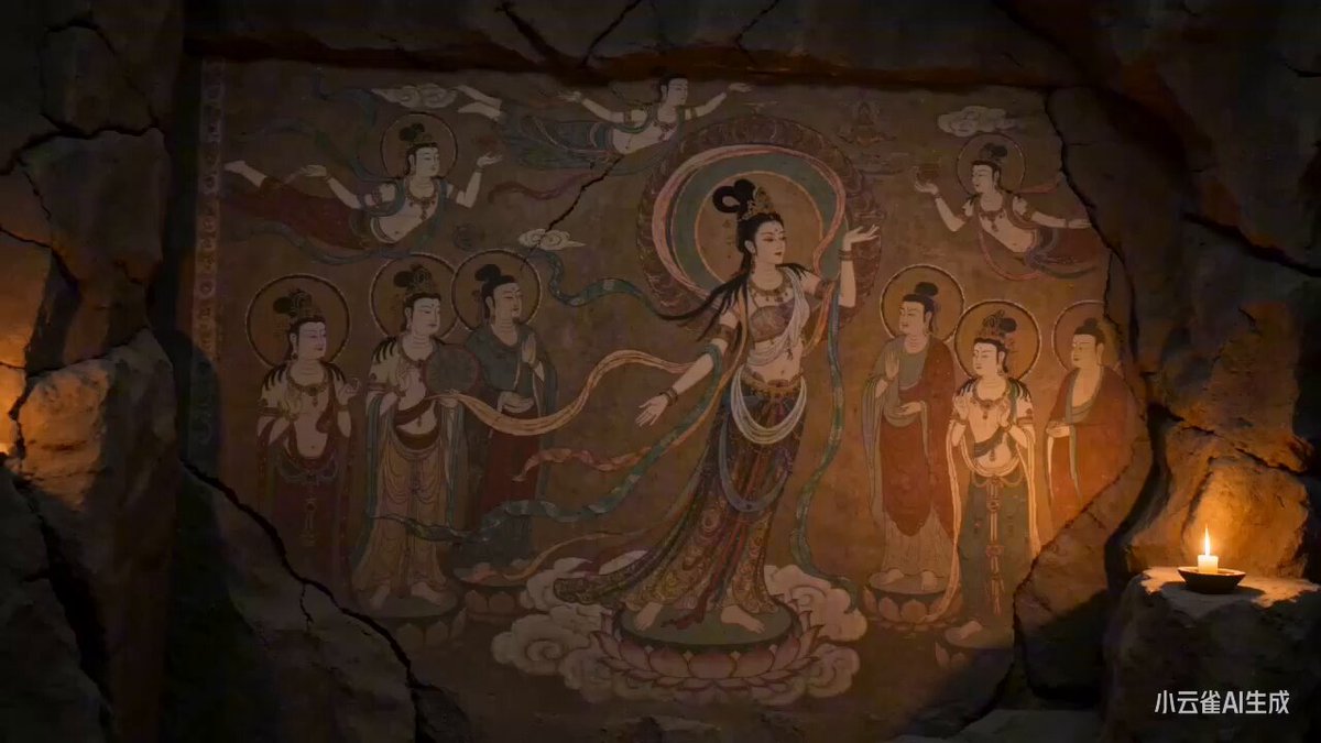 Dunhuang Mural Apsara Goddess Comes to Life