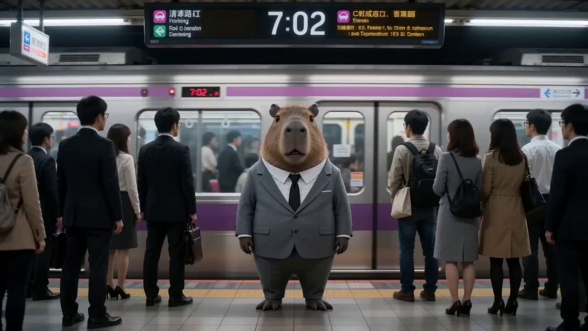 Capybara salaryman day in the life